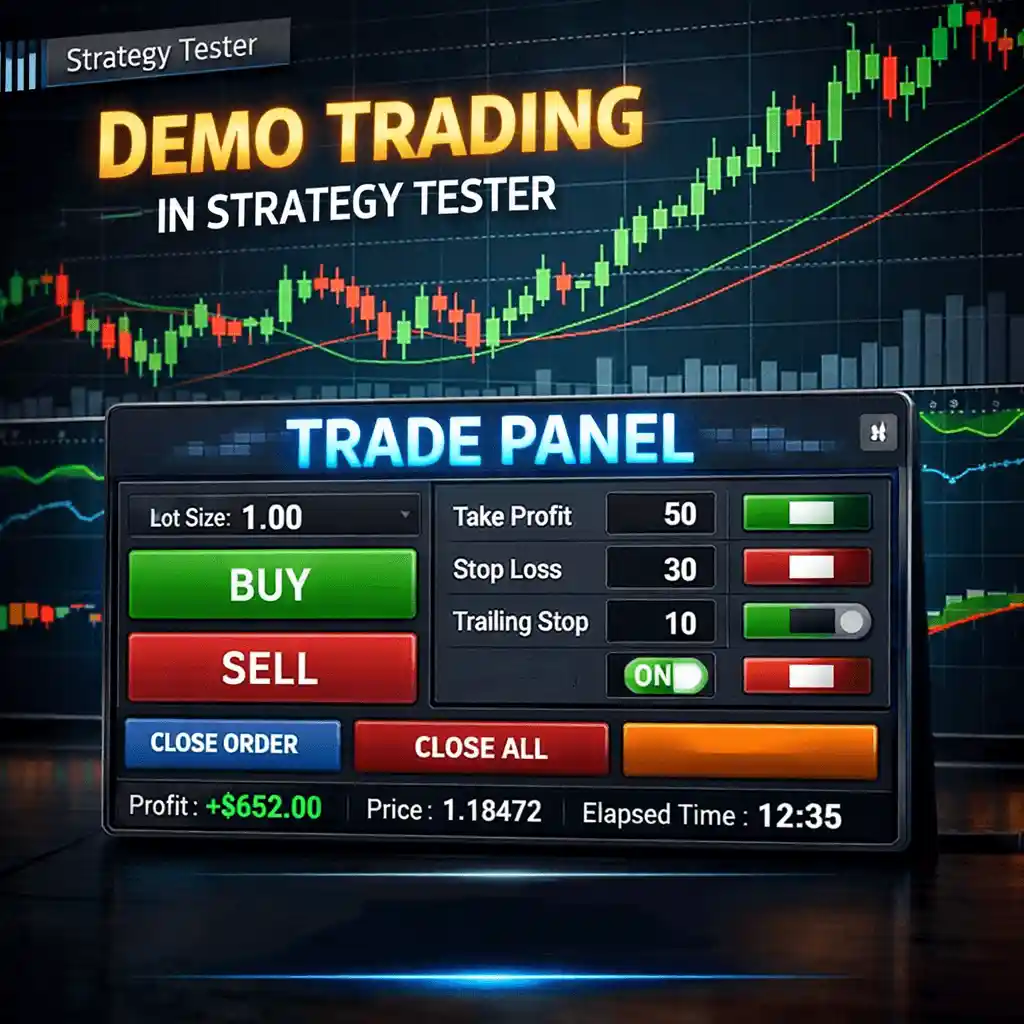 TRADE PANEL FOR STRATEGY TESTER